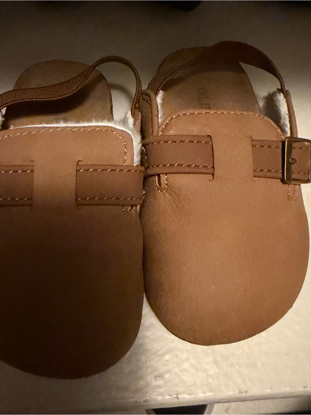 Old Navy Kids Tan Slip-On Shearling-Lined Slippers